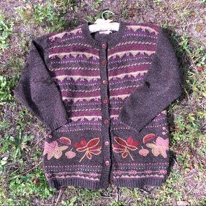 Embroidered button up cottage core sweater.